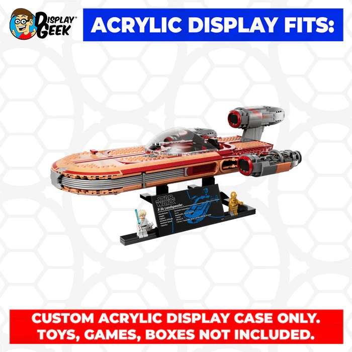 Custom Acrylic Display Case for LEGO Model 75341 - Luke Skywalker’s Landspeeder (3mm thick, UV Resistant) 8h x 22w x 14d - Image 10