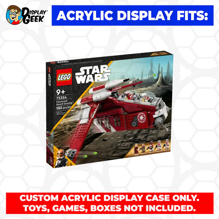 Custom Acrylic Display Case for LEGO Model 75354 - Coruscant Guard Gunship (3mm thick, UV Resistant) 7h x 16w x 16d - Image 9
