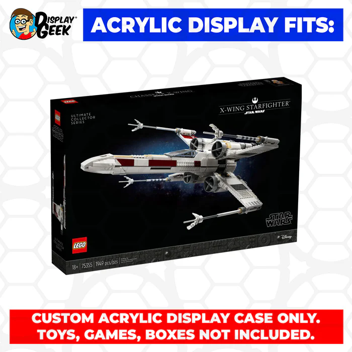 Custom Acrylic Display Case for LEGO Model 75355 - X-Wing Starfighter (3mm thick, UV Resistant) 12.5h x 24.5w x 20d - Image 9