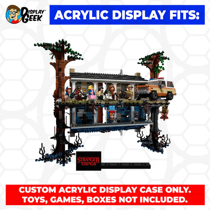 Custom Acrylic Display Case for LEGO Model 75810 - The Upside Down (3mm thick, UV Resistant) 14.5h x 19.5w x 11.5d