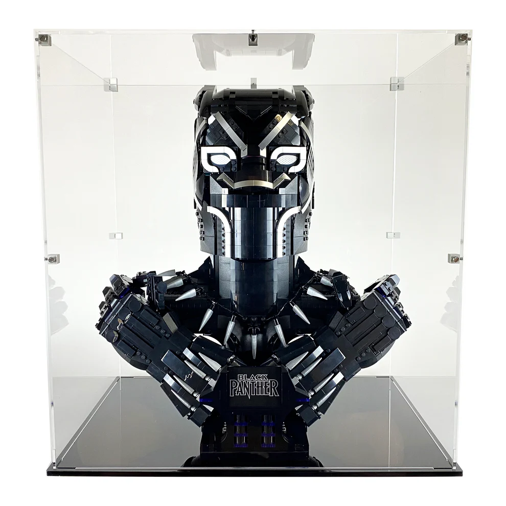 Custom Acrylic Display Case for LEGO Model 76215 - Black Panther Bust (3mm thick, UV Resistant) 19h x 18w x 13d