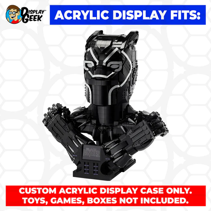 Custom Acrylic Display Case for LEGO Model 76215 - Black Panther Bust (3mm thick, UV Resistant) 19h x 18w x 13d - Image 10