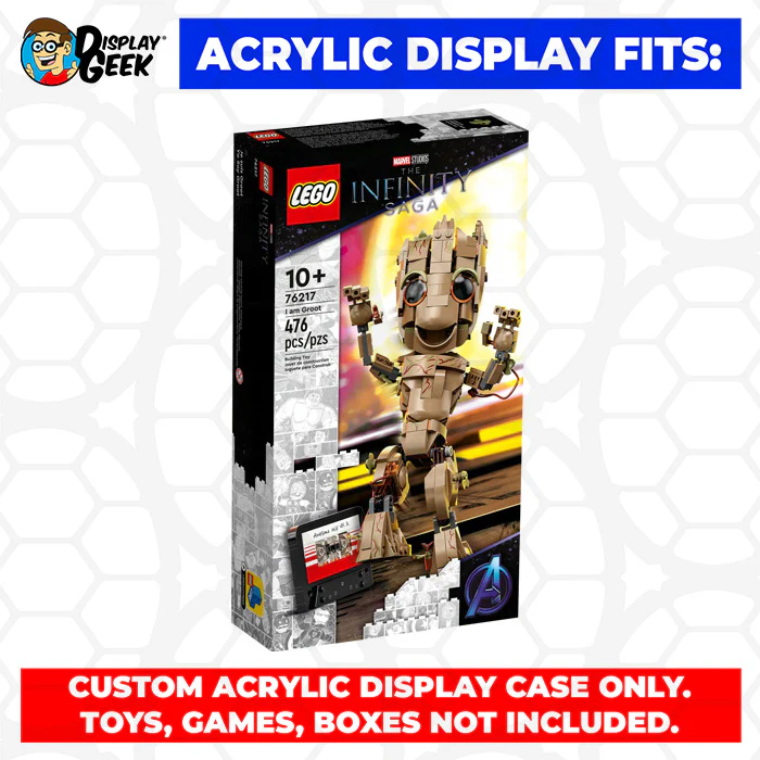 Custom Acrylic Display Case for LEGO Model 76217 - I Am Groot (3mm thick, UV Resistant) 11h x 6w x 6d - Image 9