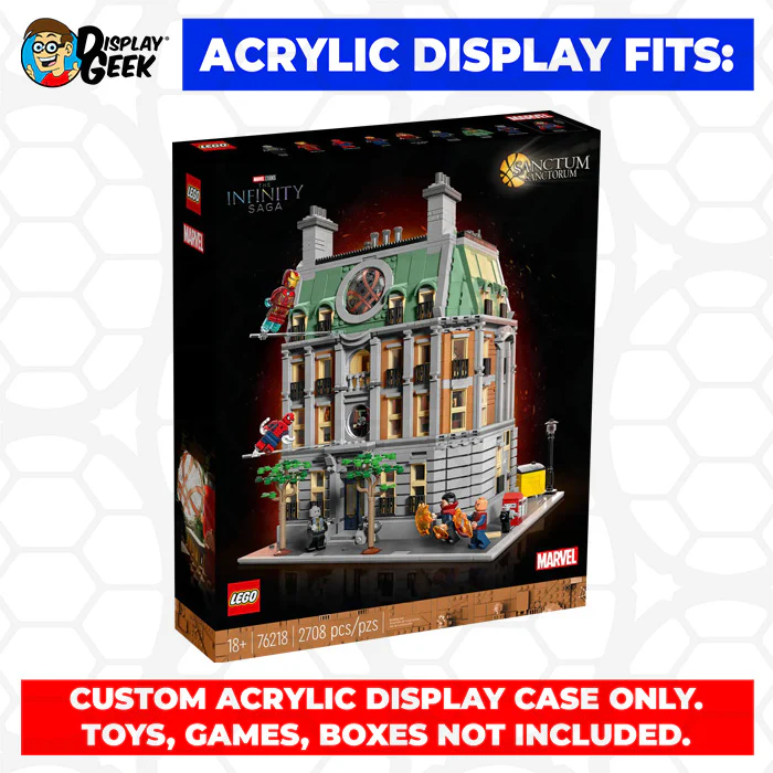 Custom Acrylic Display Case for LEGO Model 76218 - Sanctum Sanctorum (3mm thick, UV Resistant) 14.5h x 16w x 12.5d - Image 9