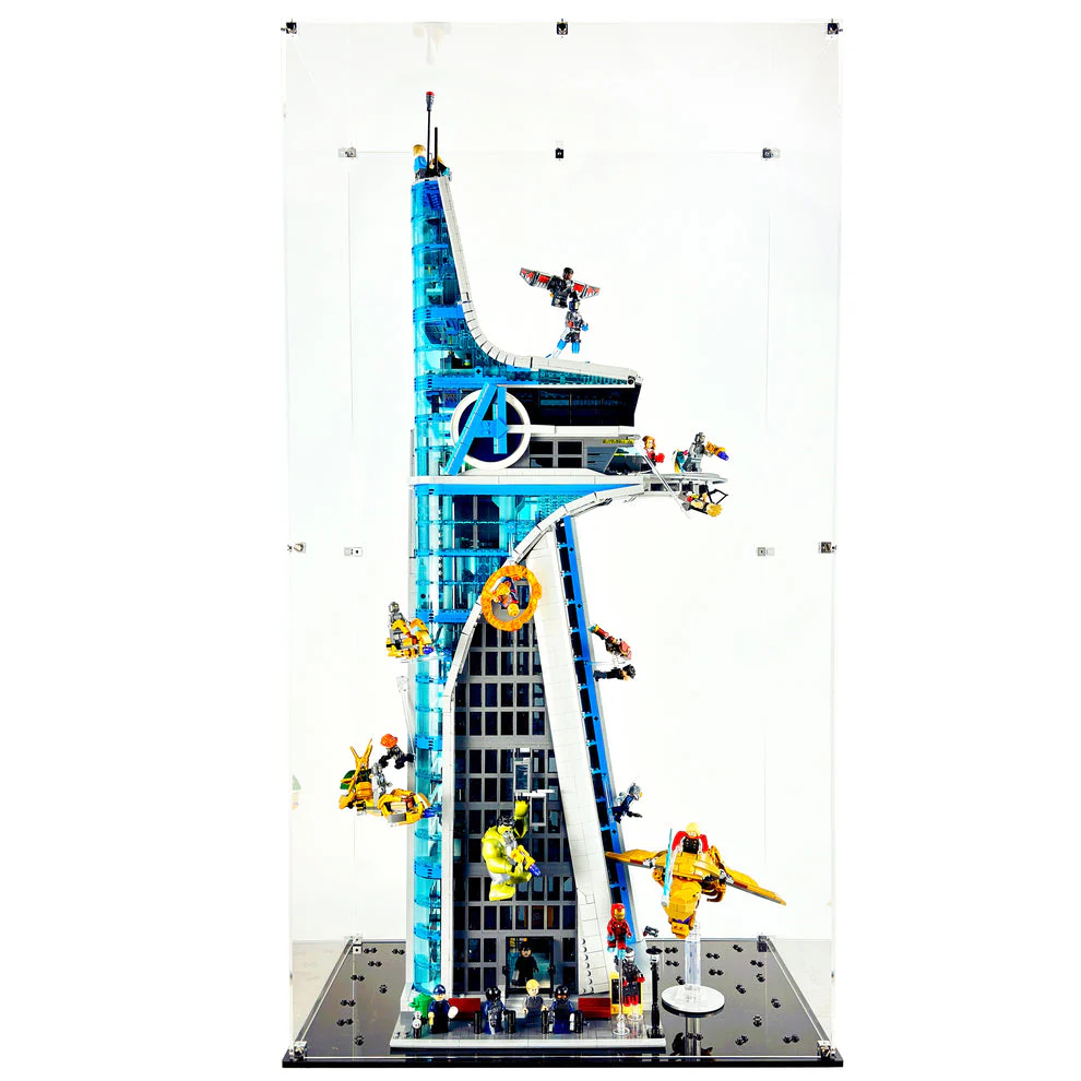 Custom Acrylic Display Case for LEGO Model 76269 - Avengers Tower Battle (3mm thick, UV Resistant) 36.5h x 19.5w x 12d