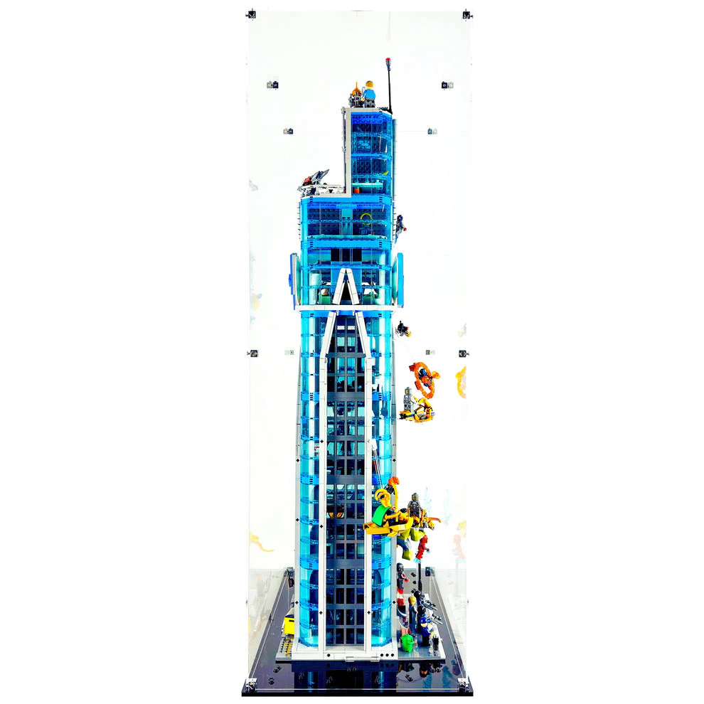 Custom Acrylic Display Case for LEGO Model 76269 - Avengers Tower Battle (3mm thick, UV Resistant) 36.5h x 19.5w x 12d - Image 2