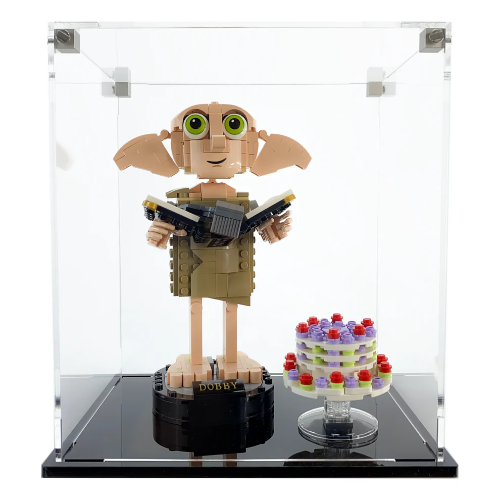 Custom Acrylic Display Case for LEGO Model 76421 - Dobby the House Elf (3mm thick, UV Resistant) 9h x 8w x 6d