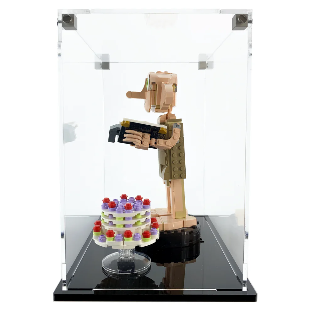 Custom Acrylic Display Case for LEGO Model 76421 - Dobby the House Elf (3mm thick, UV Resistant) 9h x 8w x 6d - Image 2