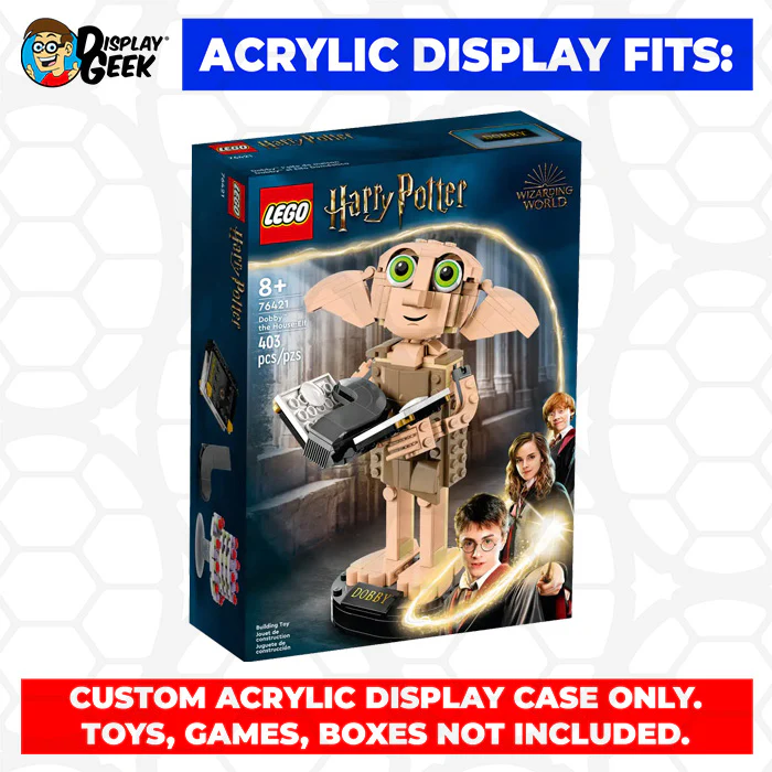 Custom Acrylic Display Case for LEGO Model 76421 - Dobby the House Elf (3mm thick, UV Resistant) 9h x 8w x 6d - Image 9
