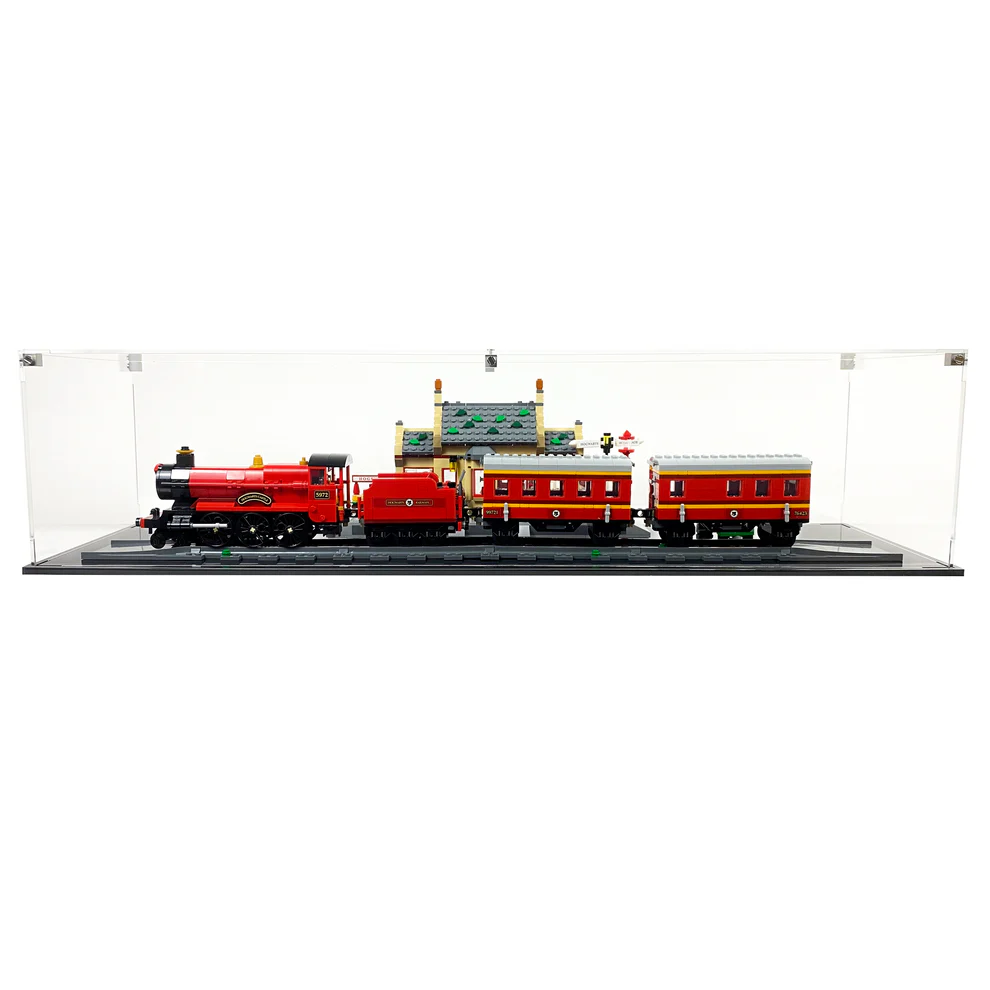Custom Acrylic Display Case for LEGO Model 76423 - Hogwarts Express Train Set with Hogsmeade Station (3mm thick, UV Resistant) 7h x 30w x 9d