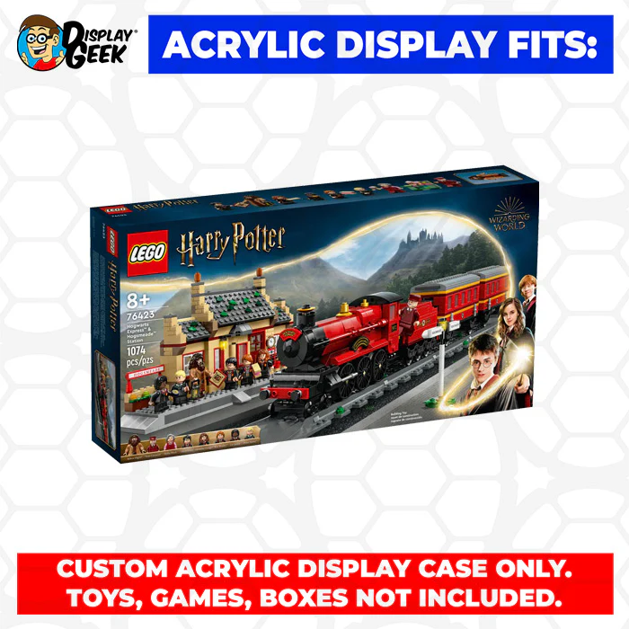 Custom Acrylic Display Case for LEGO Model 76423 - Hogwarts Express Train Set with Hogsmeade Station (3mm thick, UV Resistant) 7h x 30w x 9d - Image 9