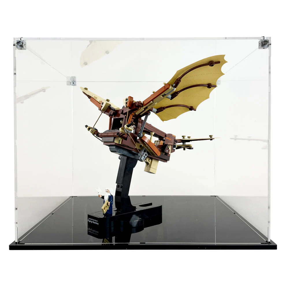 Custom Acrylic Display Case for LEGO Model 10363 - Leonardo da Vinci's Flying Machine (3mm thick, UV Resistant) 10.75h x 13.25w x 13.25d