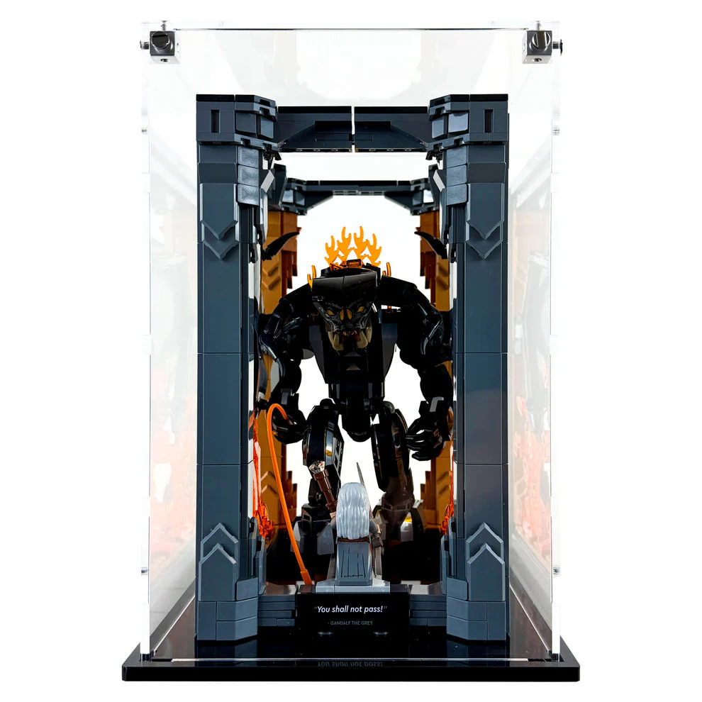 Custom Acrylic Display Case for LEGO Model 10367 - Balrog Book Nook (3mm thick, UV Resistant) 10h x 8.5w x 6.5d