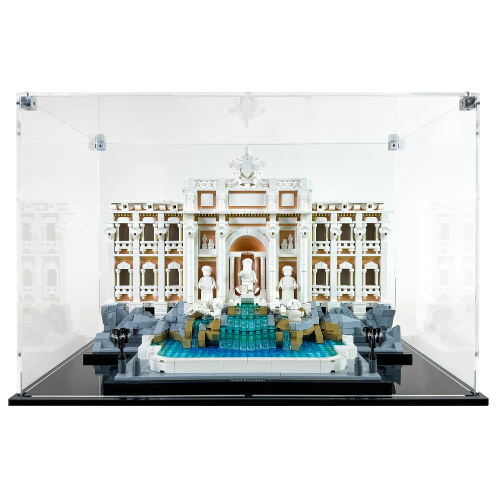 Custom Acrylic Display Case for LEGO Model 21062 - Trevi Fountain (3mm thick, UV Resistant) 10.75h x 16.5w x 8.5d
