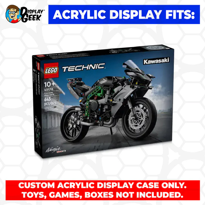 Custom Acrylic Display Case for LEGO Model 42170 - Kawasaki Ninja H2R Motorcycle (3mm thick, UV Resistant) 8.5h x 15w x 6d - Image 7
