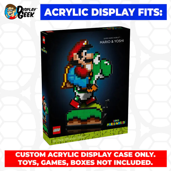 Custom Acrylic Display Case for LEGO Model 71438 - Super Mario & Yoshi (3mm thick, UV Resistant) 16.5h x 12w x 6d - Image 9