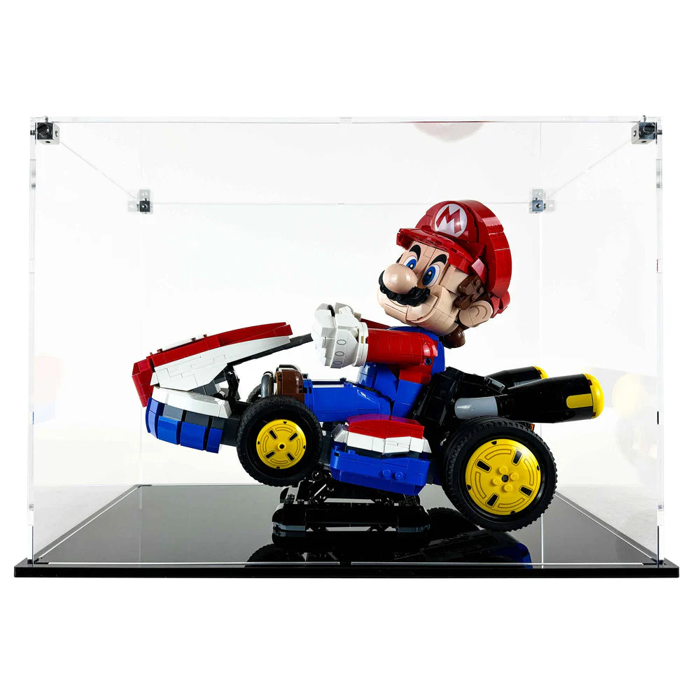 Custom Acrylic Display Case for LEGO Model 72037 - Mario Kart - Mario & Standard Kart (3mm thick, UV Resistant) 10.5h x 14.75w x 9.25d