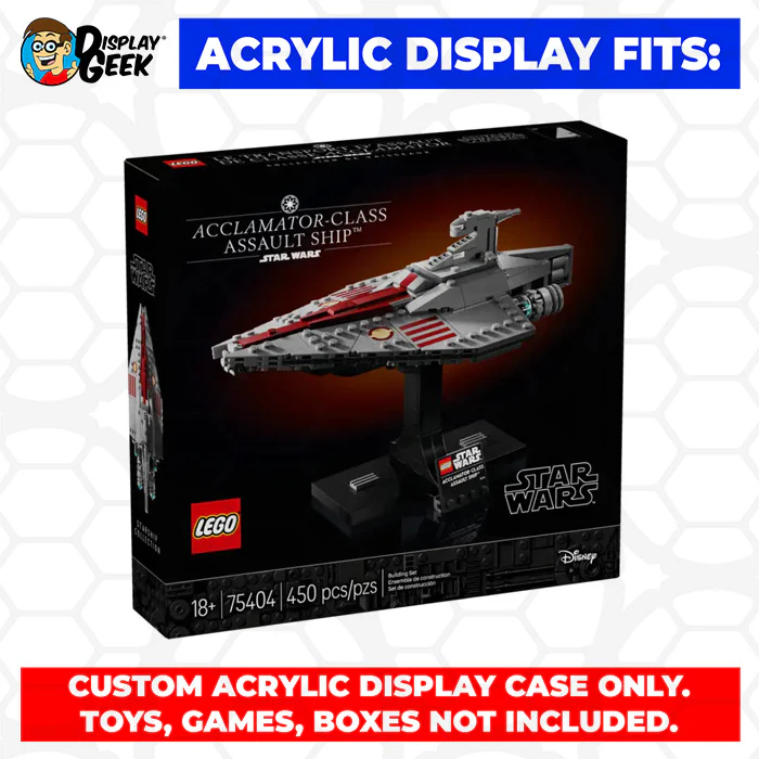 Custom Acrylic Display Case for LEGO Model 75404 - Acclamator-Class Assault Ship (3mm thick, UV Resistant) 6.75h x 10.75w x 6.75d - Image 10