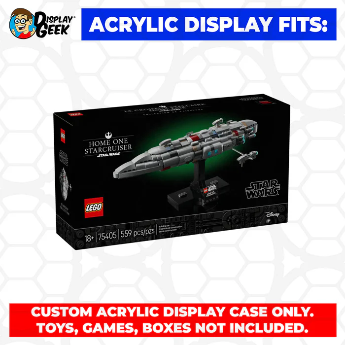 Custom Acrylic Display Case for LEGO Model 75405 - Home One Starcruiser (3mm thick, UV Resistant) 6.5h x 14.5w x 7.25d - Image 10
