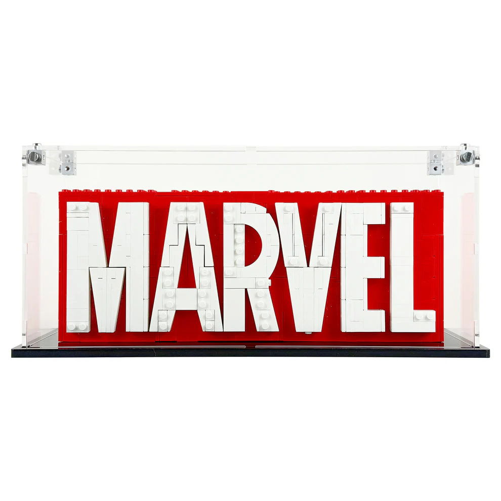 Custom Acrylic Display Case for LEGO Model 76313 - Marvel Logo (3mm thick, UV Resistant) 5.75h x 12.75w x 4.25d
