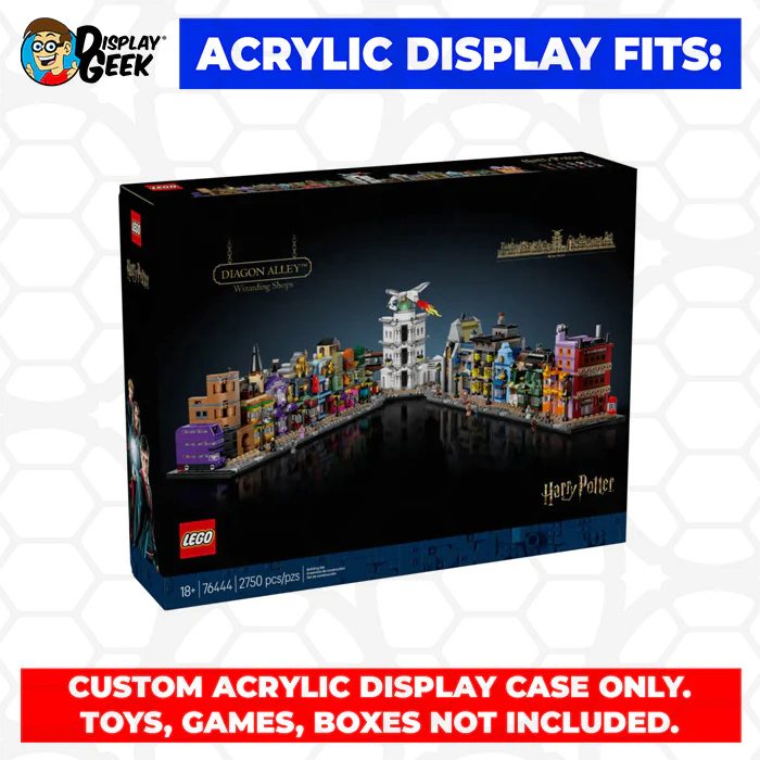 Custom Acrylic Display Case for LEGO Model 76444 - Diagon Alley Wizarding Shops (3mm thick, UV Resistant) 6.75h x 36w x 5.25d - Image 12