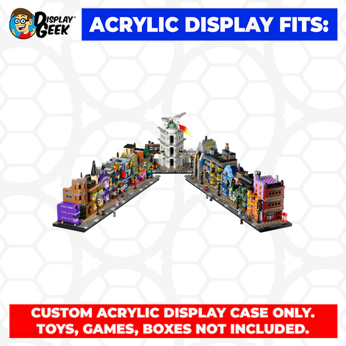 Custom Acrylic Display Case for LEGO Model 76444 - Diagon Alley Wizarding Shops (3mm thick, UV Resistant) 6.75h x 36w x 5.25d - Image 13