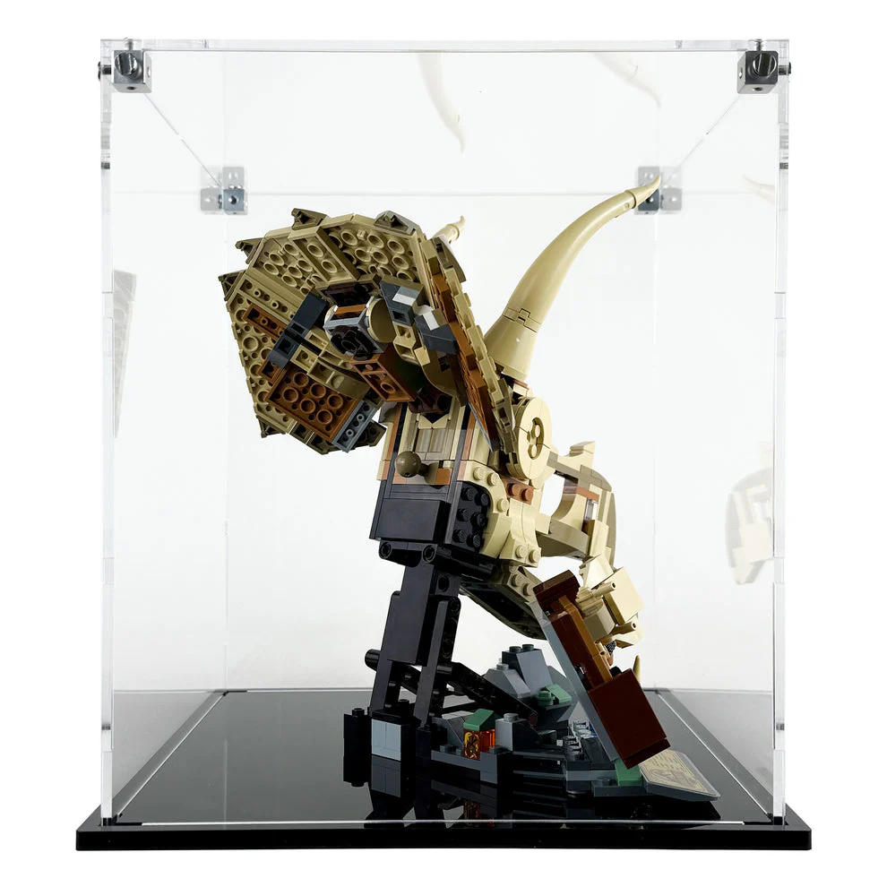 Custom Acrylic Display Case for LEGO Model 76969 - Jurassic World Dinosaur Fossils Triceratops Skull (3mm thick, UV Resistant) 9.5h x 8.5w x 8.25d - Image 2