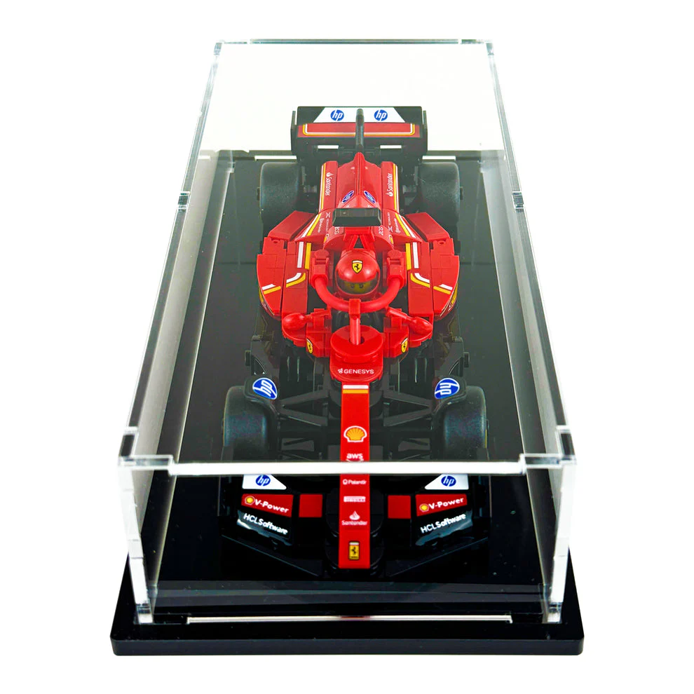 Custom Acrylic Display Case for LEGO Model 77242 - Speed Champion Ferrari SF-24 F1 Race Car (3mm thick, UV Resistant) 2.25h x 9.25w x 4.25d - Image 2