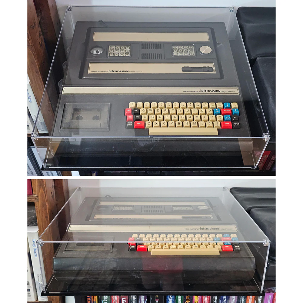 Custom Acrylic Display Case for MATTEL ELECTRONICS KEYBOARD COMPONENT Intellivision Console (3mm thick, UV Resistant) Fits 4.875h x 19.625w x 18d - Image 2