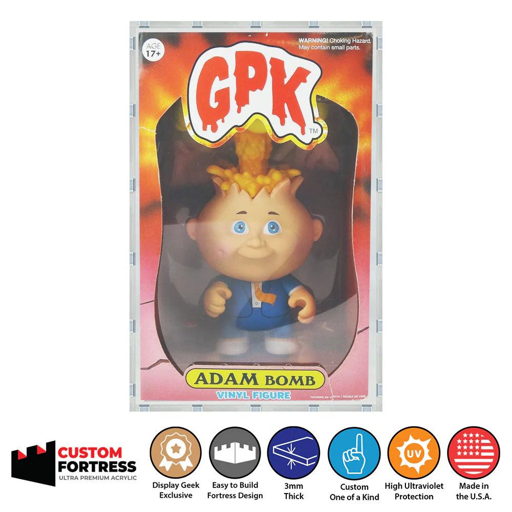 Custom Acrylic Hard Case for 10 INCH GPK ADAM BOMB Funko Grail Boxes (3mm thick, UV Resistant) Fits 11h x 7w x 6.5d