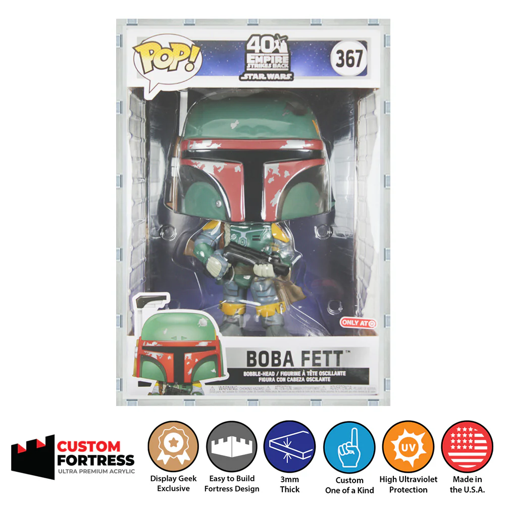 Custom Acrylic Hard Case for 10 INCH STANDARD Funko Pop Grail Boxes (3mm thick, UV Resistant) Fits 12.875h x 8.75w x 8.25d