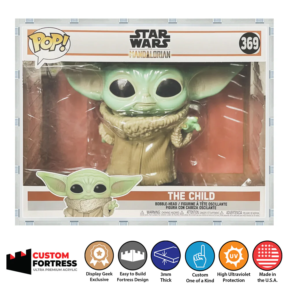 Custom Acrylic Hard Case for 10 INCH THE CHILD #369 Funko Pop Grail Boxes (3mm thick, UV Resistant) Fits 12.875h x 17w x 8.25d