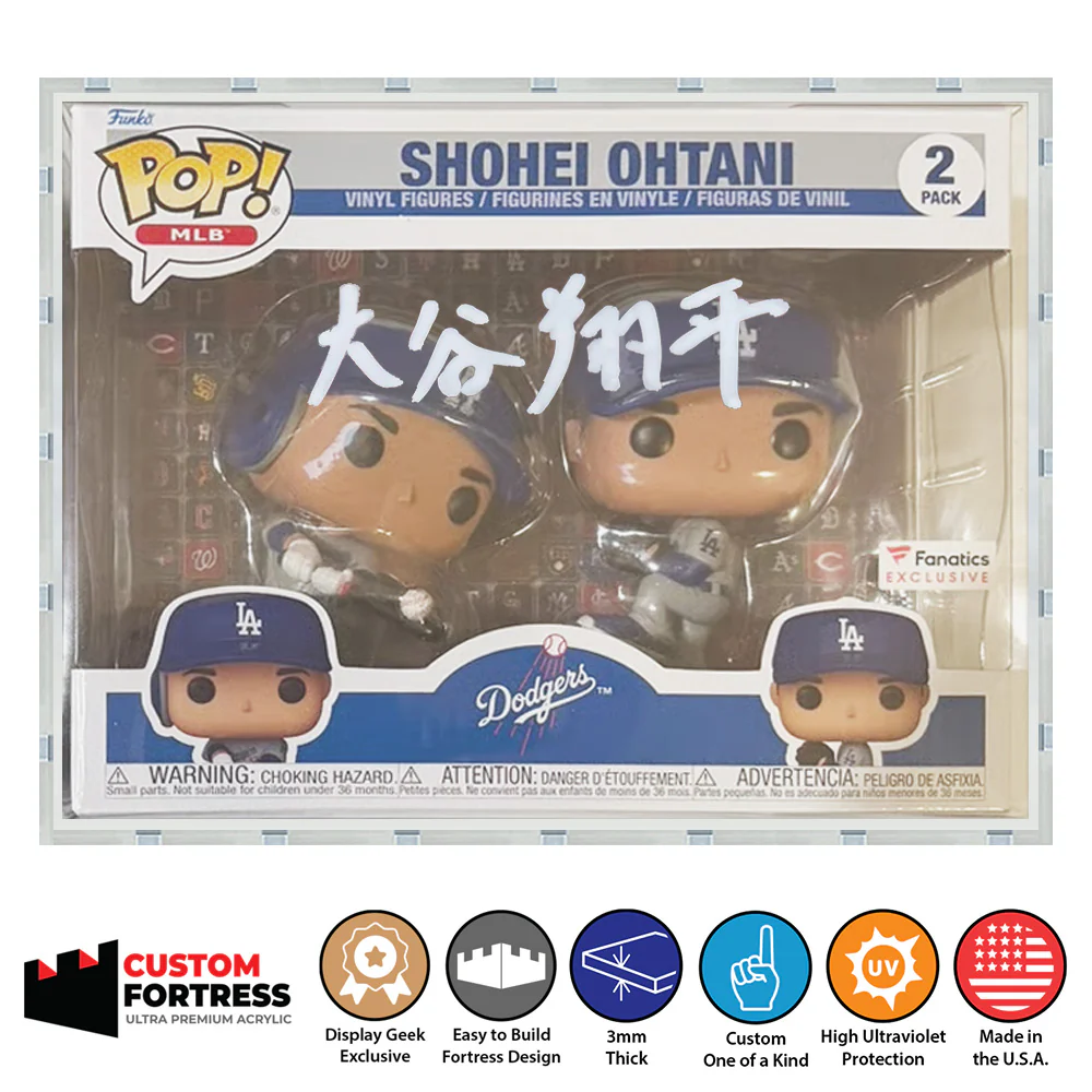 Custom Acrylic Hard Case for 2 PACK STANDARD (ALREADY IN A PROTECTOR) Funko Pop Grail Boxes (3mm thick, UV Resistant) Fits 6.5h x 8.25w x 3.75d