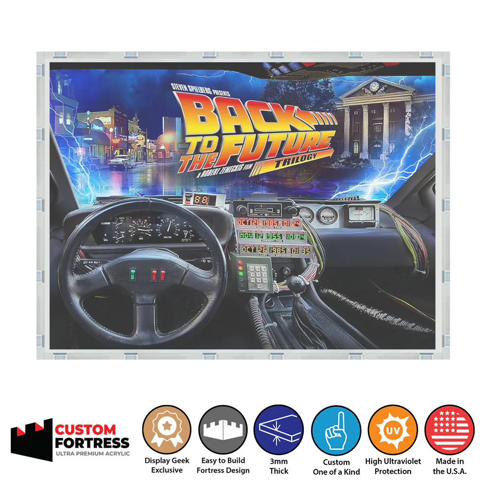 Custom Acrylic Hard Case for BACK TO THE FUTURE 40th Anniversary 4K Trilogy Steelbook Box (3mm thick, UV Resistant) Fits 9.4h x 12.15w x 2.9d