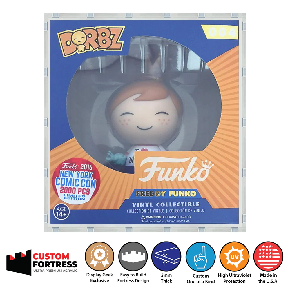 Custom Acrylic Hard Case for DORBZ Funko Grail Boxes (3mm thick, UV Resistant) Fits 5h x 4.5w x 3d