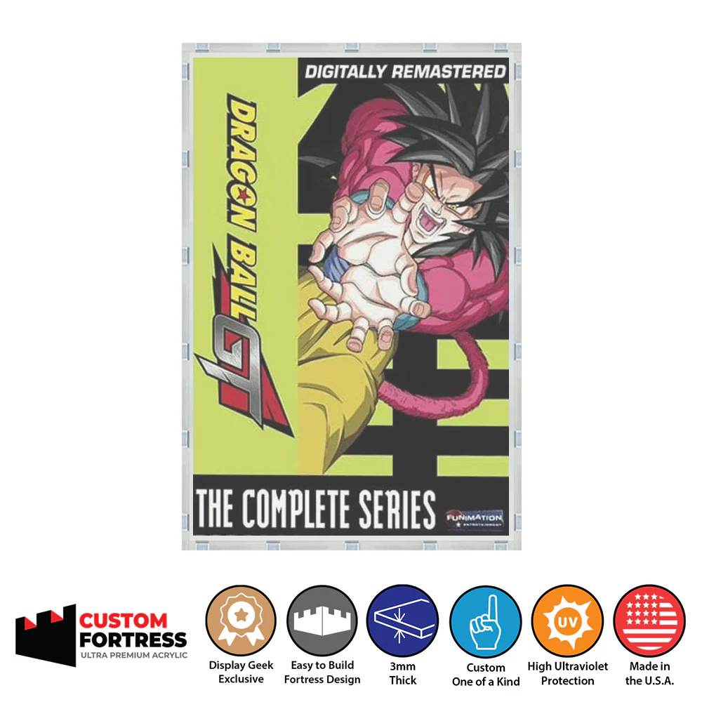 Custom Acrylic Hard Case for DRAGON BALL GT DIGITAL REMASTERED COMPLETE SERIES DVD (3mm thick, UV Resistant) Fits 7.4h x 5.5w x 2.1d