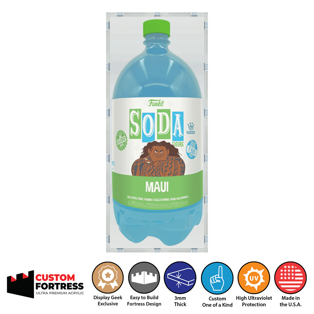 Custom Acrylic Hard Case for FUNKO SODA 3 LITER Funko Grail Boxes (3mm thick, UV Resistant) Fits 12.25h x 5.3w x 5.3d