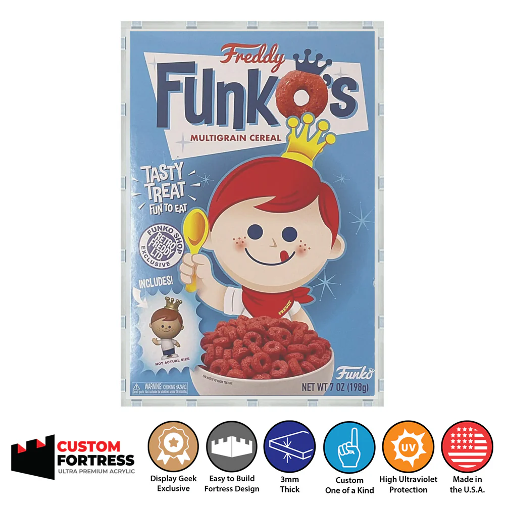 Custom Acrylic Hard Case for FUNKO'S CEREAL Funko Pop Grail Boxes (3mm thick, UV Resistant) Fits 10.5h x 7w x 2.5d