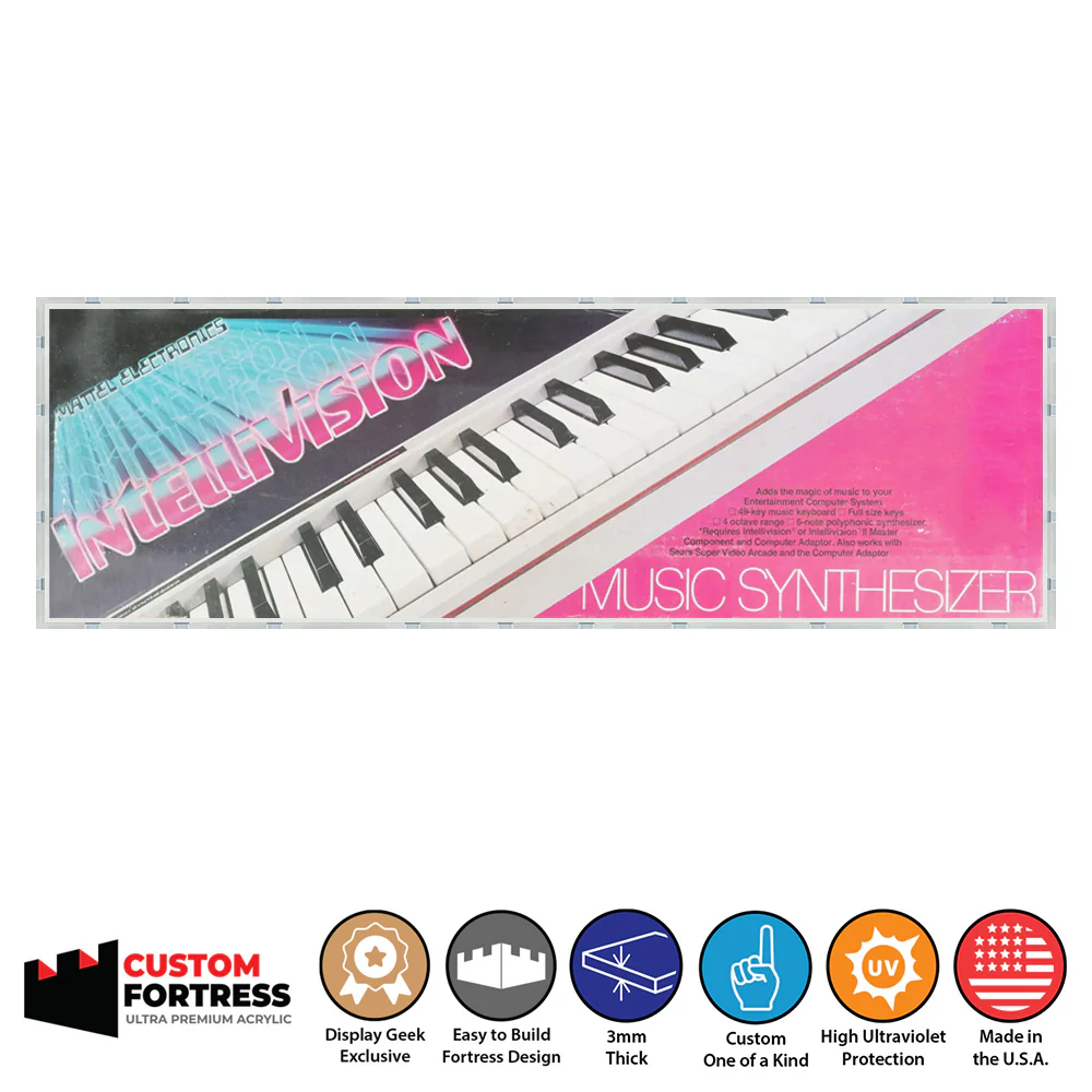 Custom Acrylic Hard Case for INTELLIVISION MUSIC SYNTHESIZER by Mattel (3mm thick, UV Resistant) Fits 9.5h x 30.7w x 3.3d