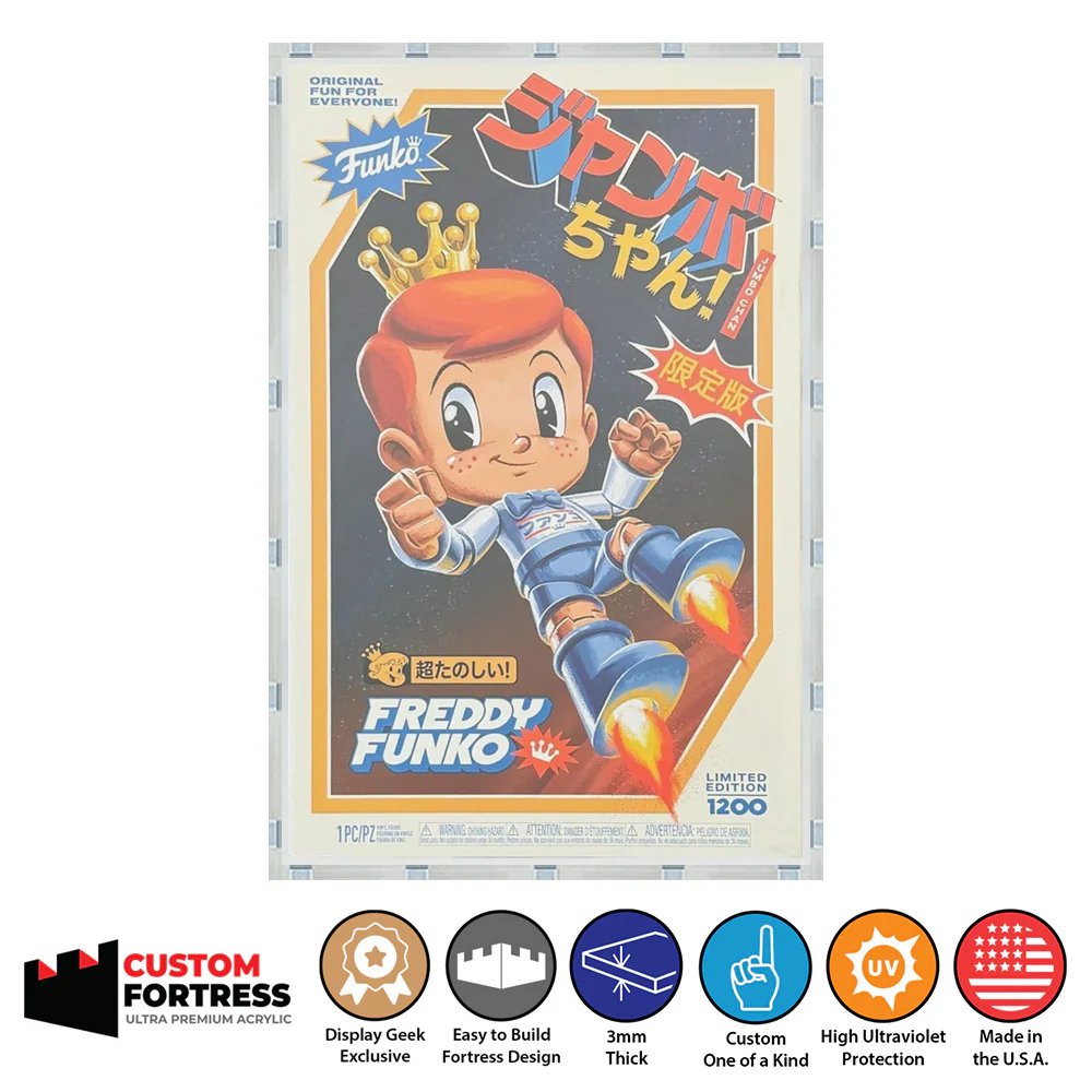 Custom Acrylic Hard Case for JUMBO CHAN BOX Funko Grail Boxes (3mm thick, UV Resistant) Fits 17.625h x 11.375w x 9.125d
