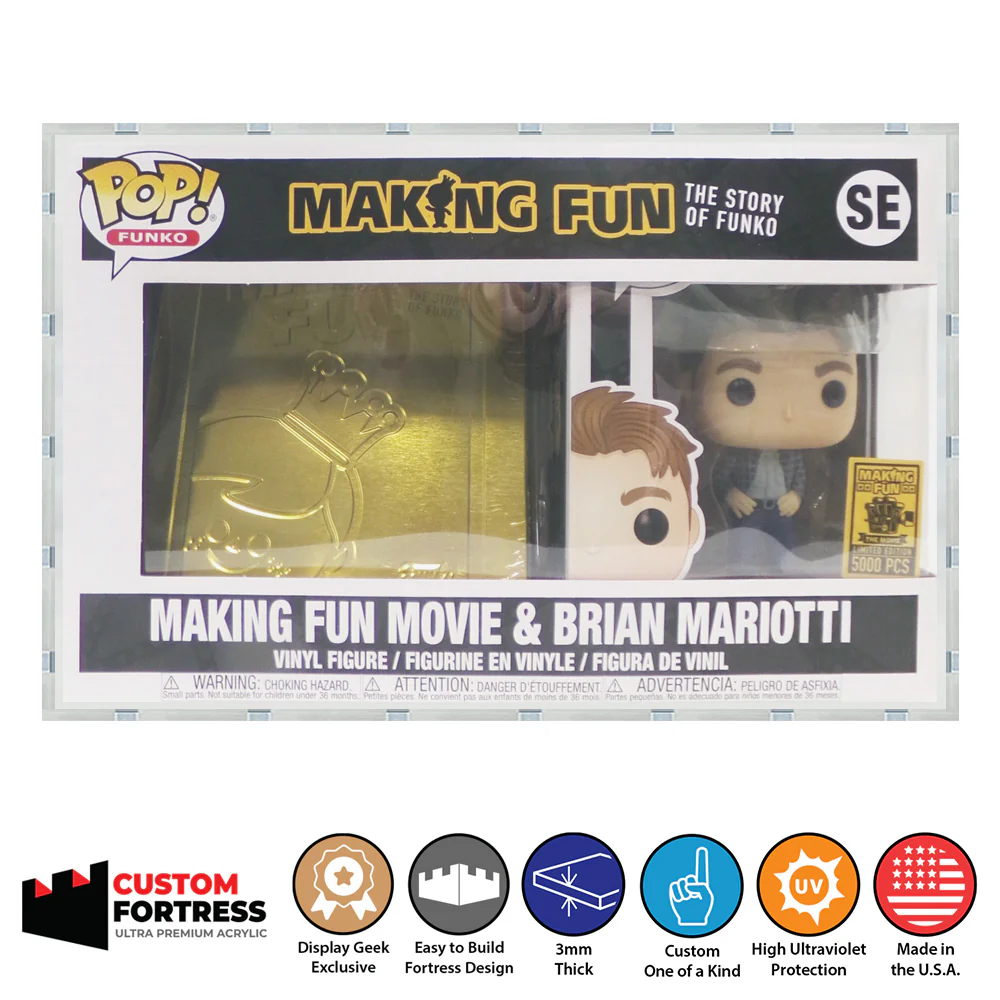 Custom Acrylic Hard Case for MAKING FUN DVD & POP Funko Pop Grail Boxes (3mm thick, UV Resistant) Fits 7h x 11w x 3.75d