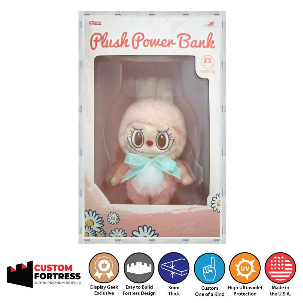 Custom Acrylic Hard Case for PLUSH POWER BANK MOKOKO DOLL Pop Mart Box (3mm thick, UV Resistant) Fits 11.1h x 7.2w x 4.8d