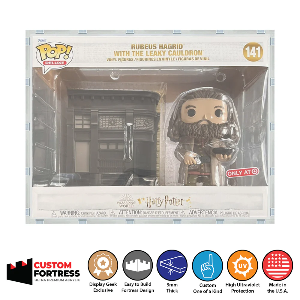 Custom Acrylic Hard Case for POP DELUXE HAGRID LEAKY CAULDRON #141 Funko Pop Grail Boxes (3mm thick, UV Resistant) Fits 8.65h x 11w x 6.65d