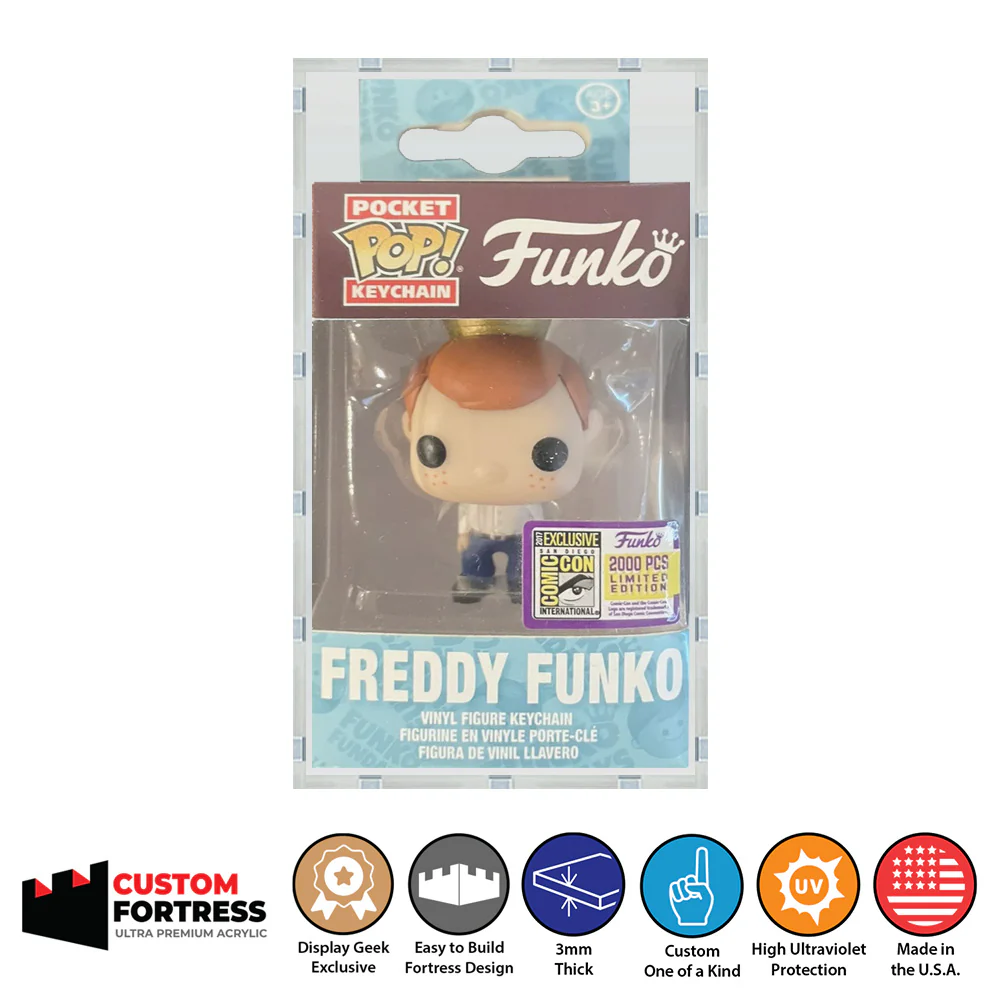 Custom Acrylic Hard Case for POCKET POP KEYCHAIN STANDARD Funko Pop Grail Boxes (3mm thick, UV Resistant) Fits 4h x 2w x 1.5d
