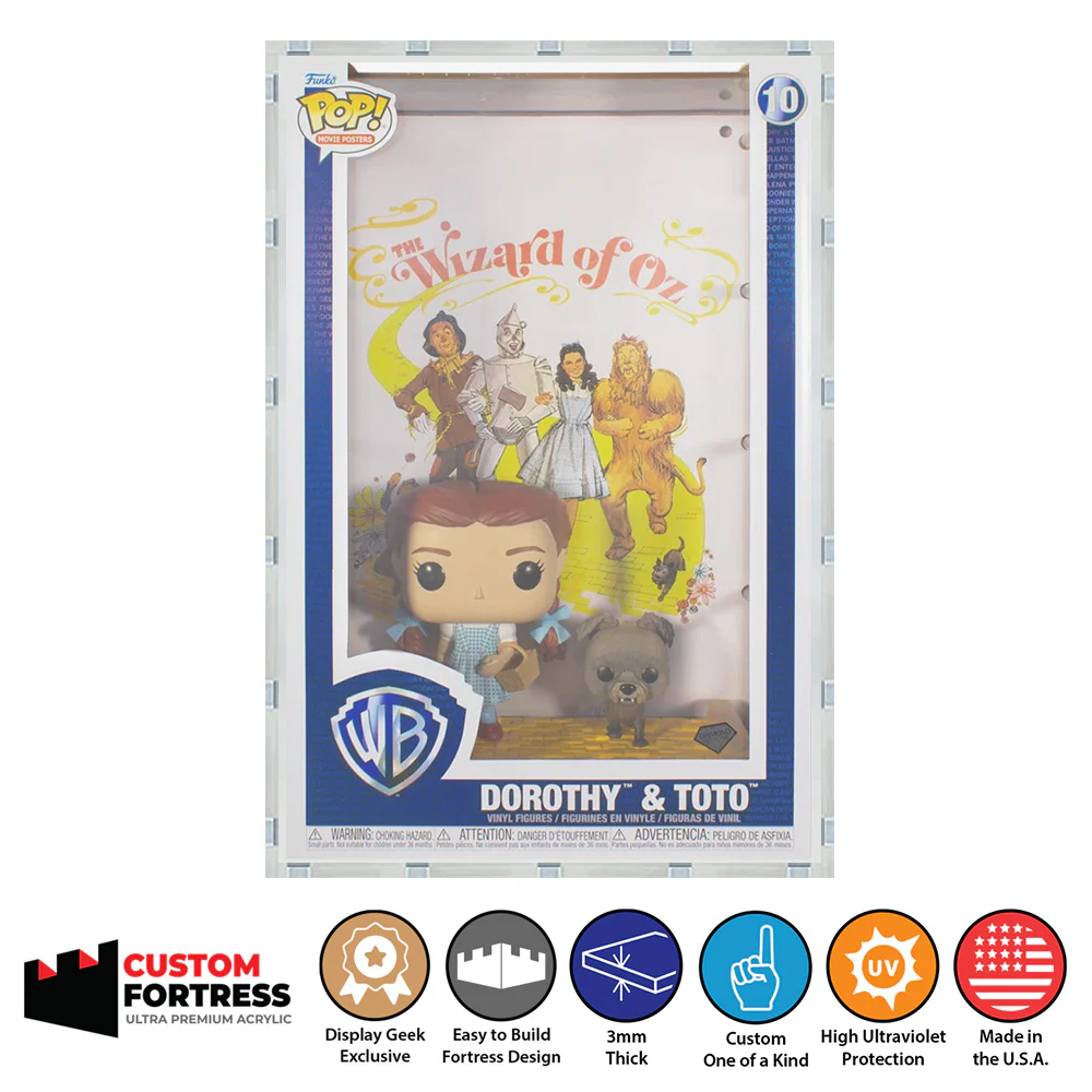 Custom Acrylic Hard Case for POP MOVIE POSTERS STANDARD Funko Pop Grail Boxes (3mm thick, UV Resistant) Fits 17.25h x 11.25w x 5.75d