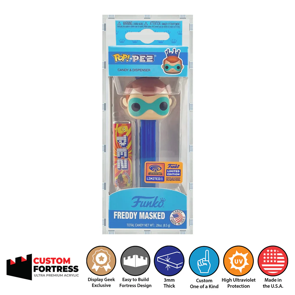 Custom Acrylic Hard Case for POP PEZ Funko Pop Grail Boxes (3mm thick, UV Resistant) Fits 7h x 2.5w x 2d