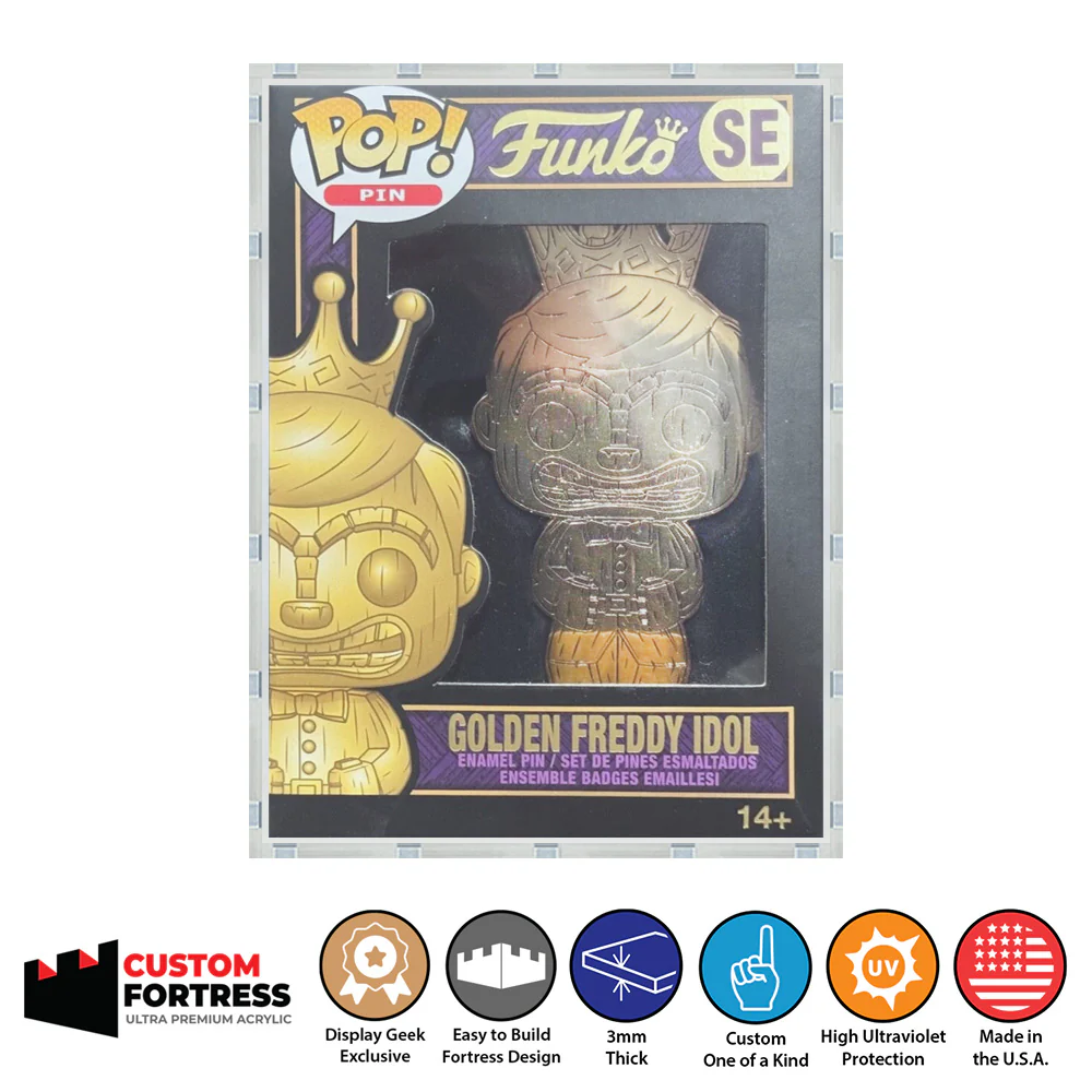 Custom Acrylic Hard Case for POP PINS STANDARD Funko Pop Grail Boxes (3mm thick, UV Resistant) Fits 6.25h x 4.5w x 1.75d