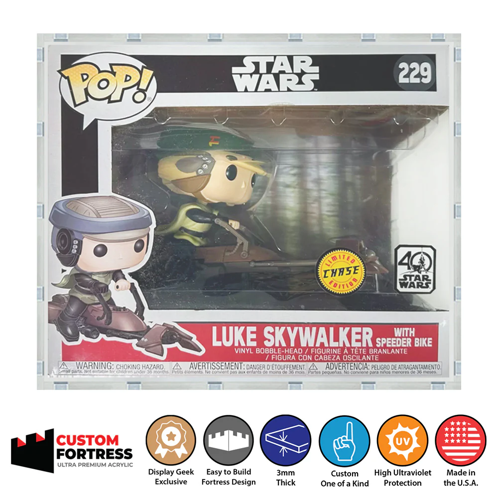 Custom Acrylic Hard Case for POP RIDES SPEEDER BIKE Funko Pop Grail Boxes (3mm thick, UV Resistant) Fits 7h x 8w x 4.875d