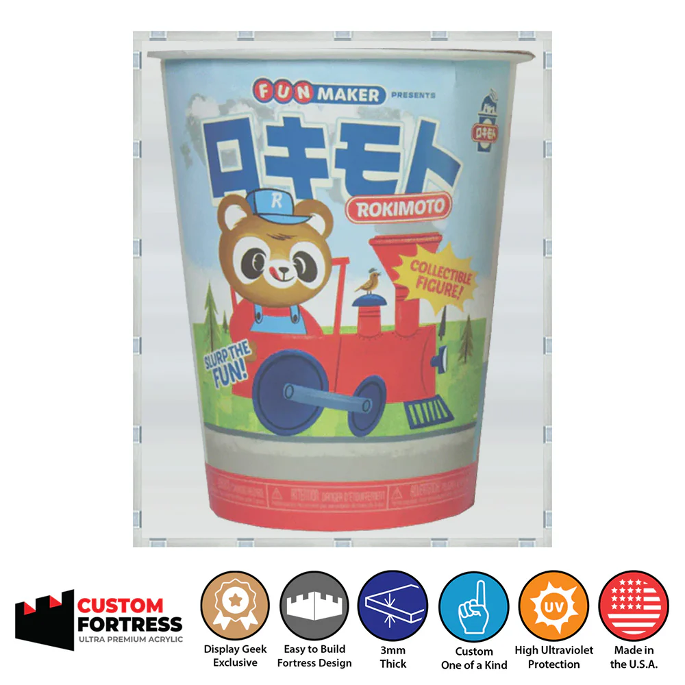 Custom Acrylic Hard Case for ROKIMOTO STANDARD Ramen Containers (3mm thick, UV Resistant) Fits 4.6h x 4w x 4d
