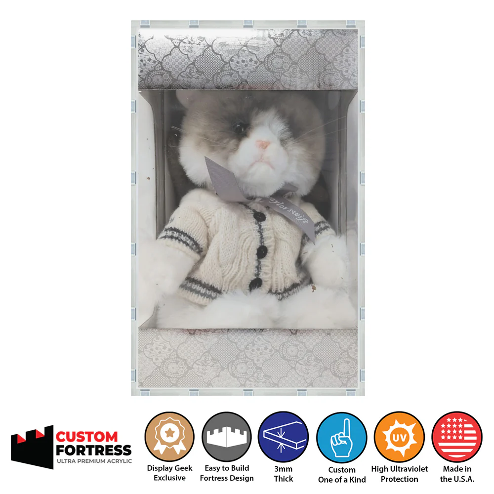 Custom Acrylic Hard Case for TAYLOR SWIFT FOLKLORE PLUSH BENJI CAT Box (3mm thick, UV Resistant) Fits 10.5h x 6.5w x 6d